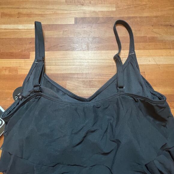 Coco Reef Women's Flourish Underwire Bra-Sized Tankini Top - Black 38D - Picture 7 of 10